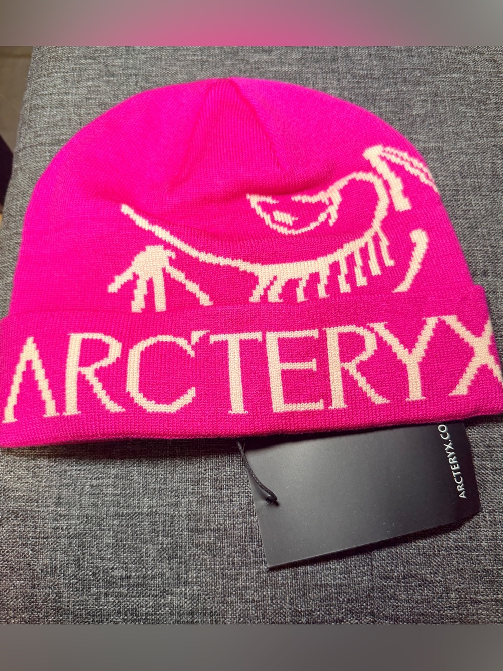 Arc'teryx Unisex Hot Pink Beanie with Cream Logo